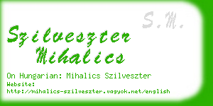 szilveszter mihalics business card